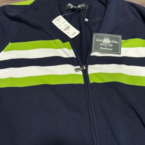 Brooks Brothers ProSport Men’s Large Golf Jacket Navy Green Zip Up - Picture 5 of 5